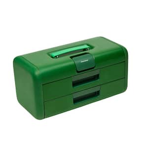 17 in. Green Portable Steel 3-Drawer Toolbox with Silicone Liners