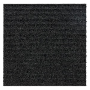 Wide Wale Black Ice Rib Residential/Commercial 18 in. x 18 in. Peel and Stick Carpet Tile (10 Tiles/Case) (22.5 sq. ft.)