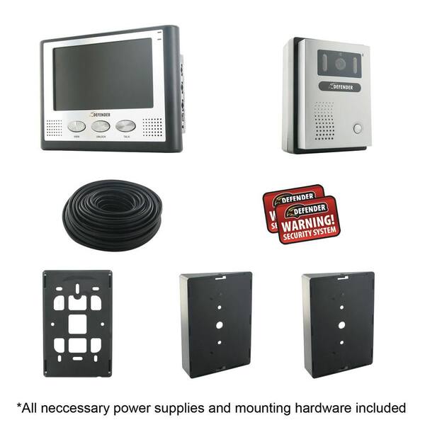 Defender Hands Free Color Video Intercom System with 7 in. Monitor & Night Vision-DISCONTINUED
