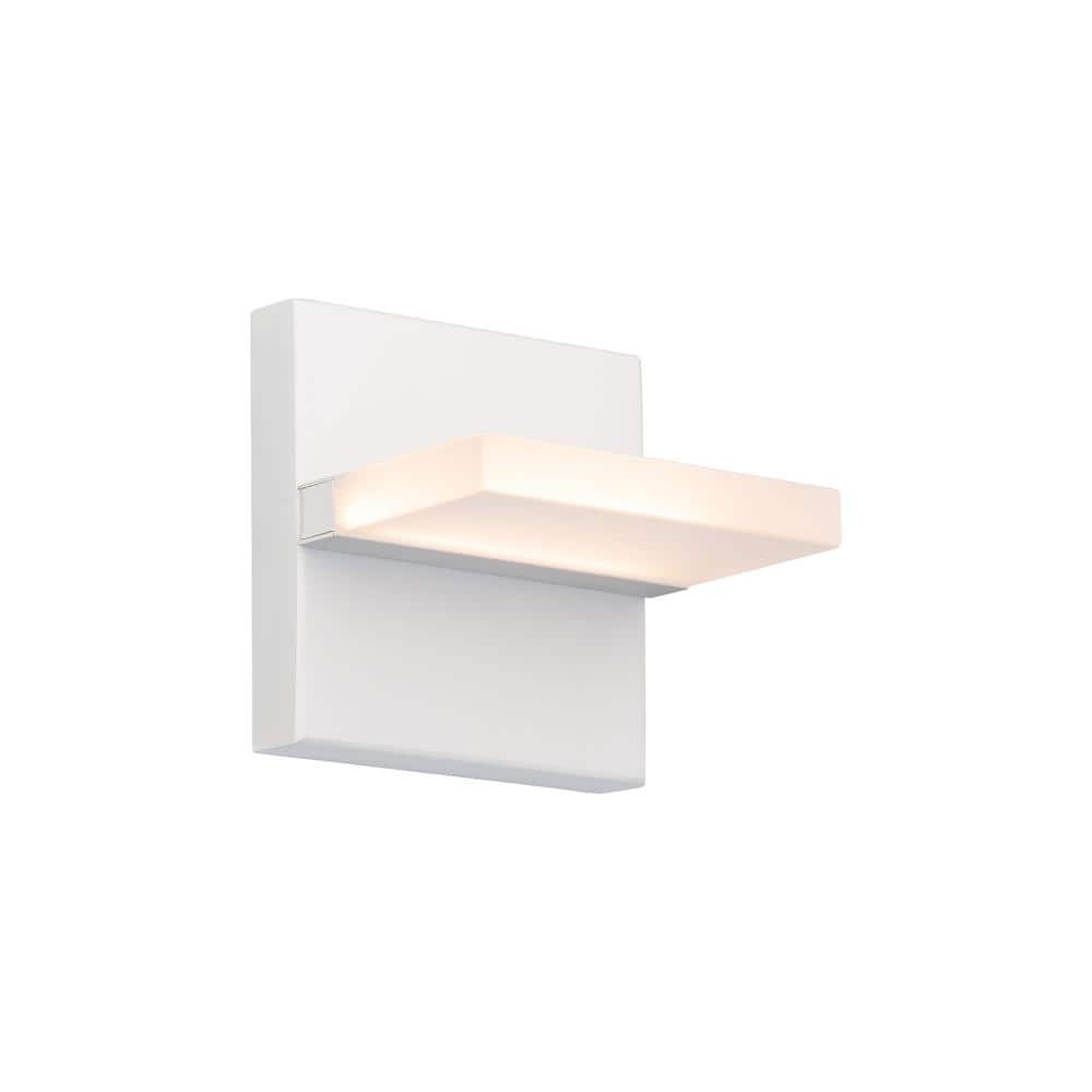 Oslo 5 in. Hardwired LED Indoor and Outdoor Wall Light 3000K in White WSW23105WT The Home Depot