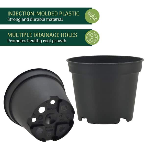 Arcadia Garden Products 2 in. Black Plastic Standard Grow Pot (250