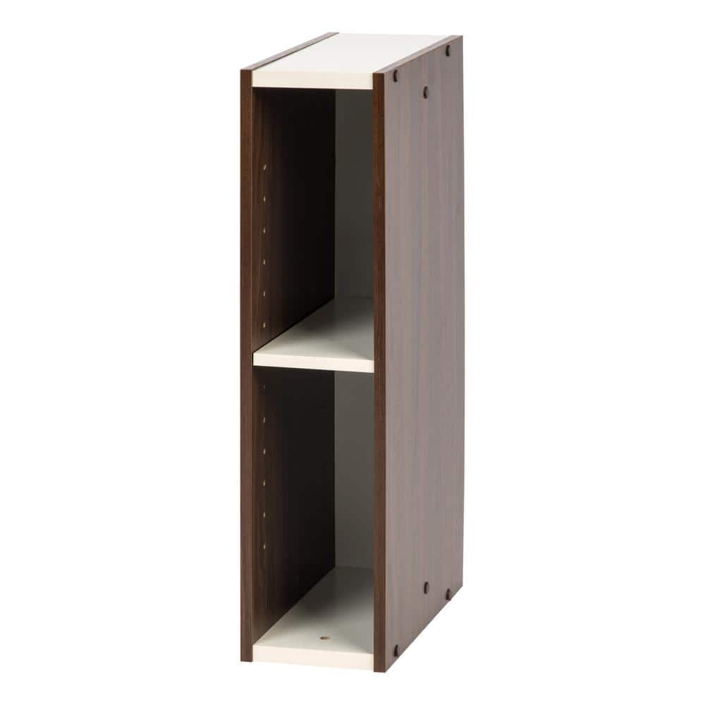 Decorative Book Storage Square Bookcase Walnut  White Bookshelf