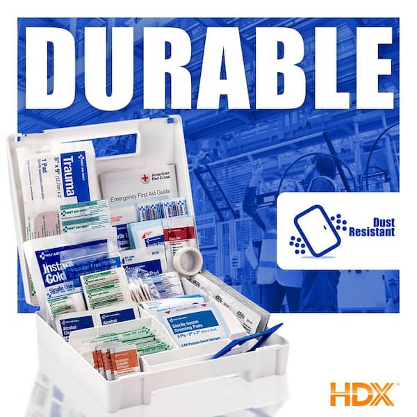 HDX 130-Piece Plastic OSHA First Aid Kit 59929 - The Home Depot