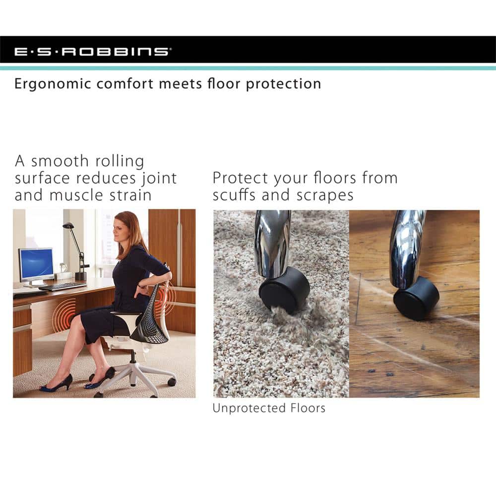 Clear Vinyl Chair Mat for Flat Pile Carpet, 36" x 48"