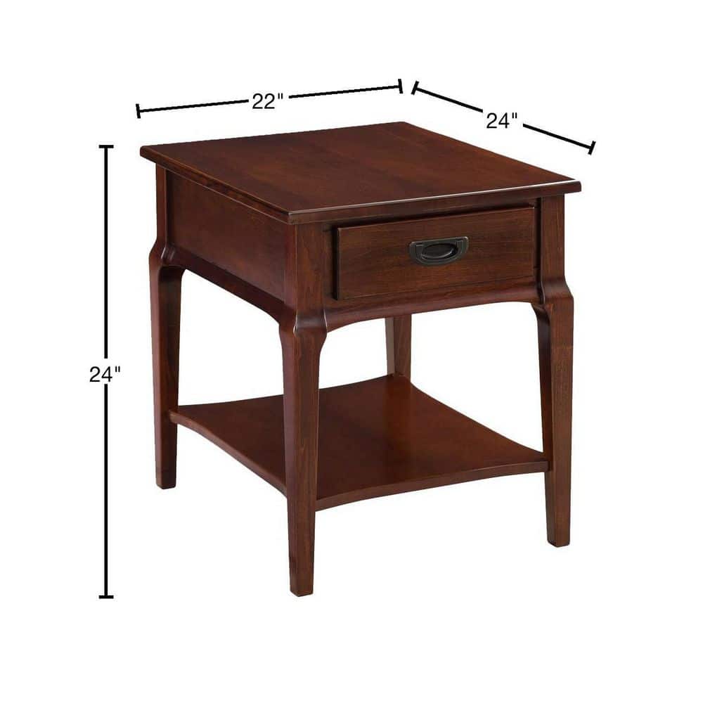 Stratus 24 in. Cherry Drawer End Table - thumbnail 3