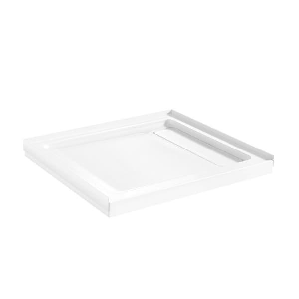 32 in. L x 36 in. W Alcove and Corner Shower Pan Base with Reversible Drain Rectangle Shower Base (White)
