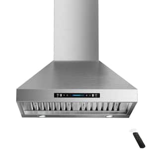 36 in. 900 CFM Convertible Wall-Mount Range Hood in Stainless Steel with Gesture Control, Touch Panel and LED Light