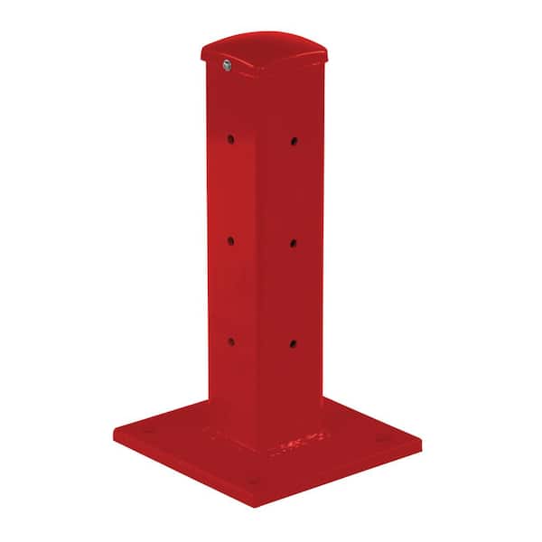 Vestil Red Guardrail Rigid Tube Post Bolt-On Style