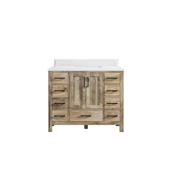 Willow Collections Malibu Mango 42 in. W x 22 in. D x 36 in. H Bath Vanity in Natural with Cove Edge Empira Quartz
