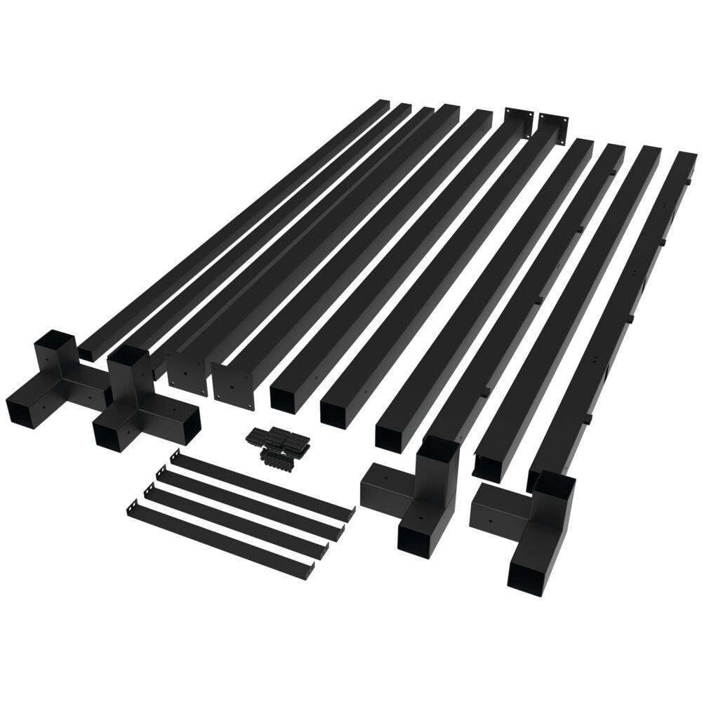 9x9 Matte Black Aluminum Square Pergola
