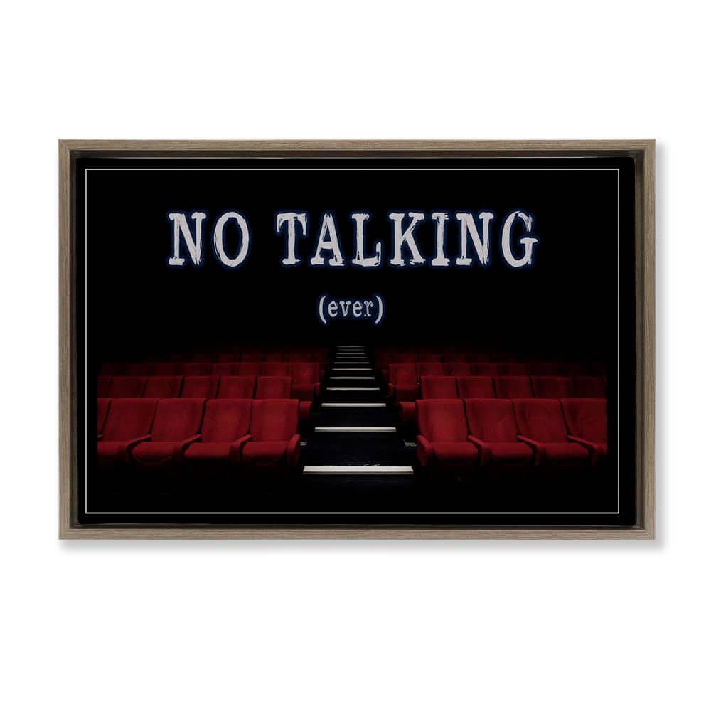 No Talking Move Theater by Graffi tee Studios Brown Floater Frame Abstract Graphic Art Print 21 in. x 31 in. price history on PriceWatchPro