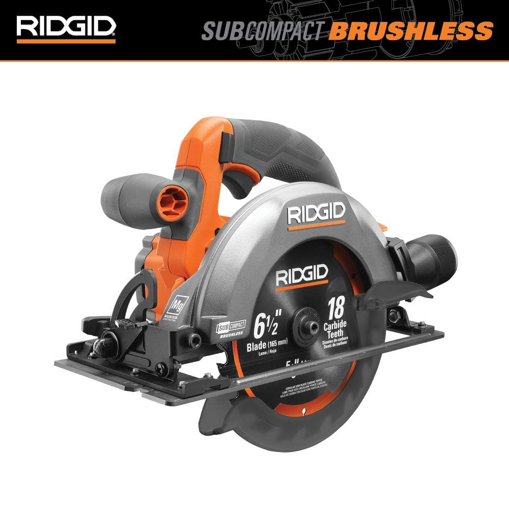 RIDGID 18V SubCompact Brushless Cordless 6-1/2 in. Circular Saw (Tool Only)  R8656B The Home Depot