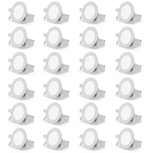 6 in. Canless 2700K Soft White 12W 1050LM Thin New Construction Integrated LED Recessed Light Kit, Wet Rated (24 Pack)