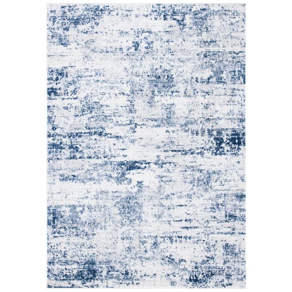 Amelia 6 ft. x 8 ft. Ivory/Navy Abstract Distressed Area Rug