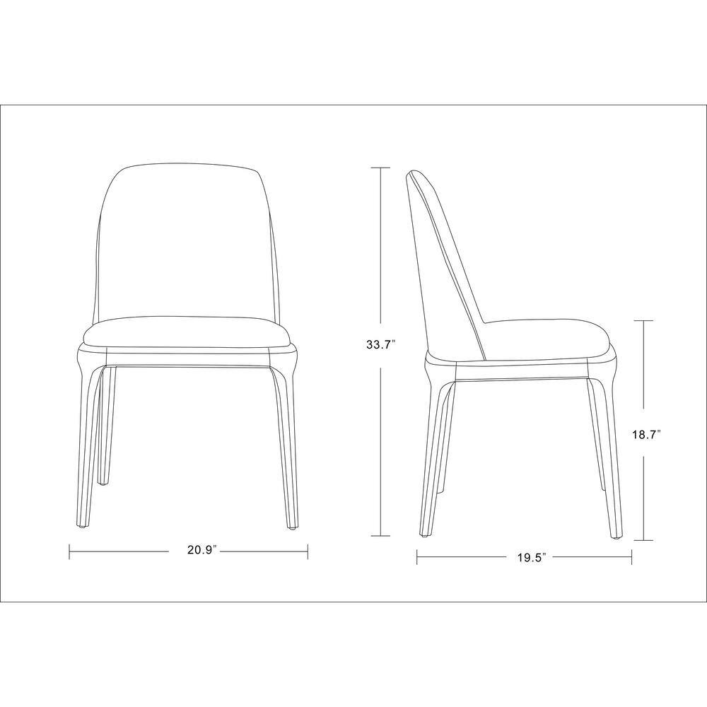Tan Faux Leather Parsons Dining Chair with Walnut Wood Legs