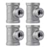 PIPE DECOR 1 in. Iron Black 4-Way FPT x FPT x FPT x FPT Side Outlet Tee  Fitting (4-Pack) PDB SOT-1-4 - The Home Depot