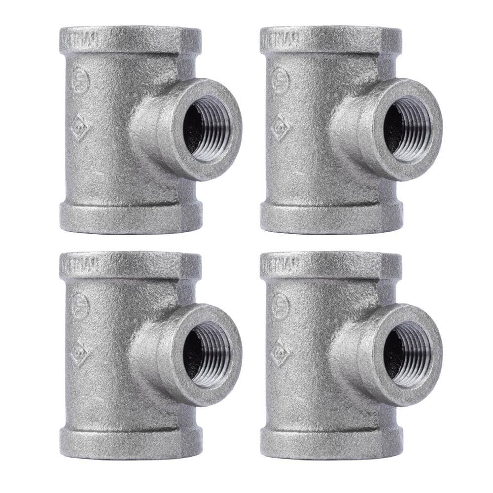 1 in. x 1 in. x 1/2 in. Black Iron FPT x FPT x FPT Reducing Tee Fitting (4-Pack) price history on PriceWatchPro
