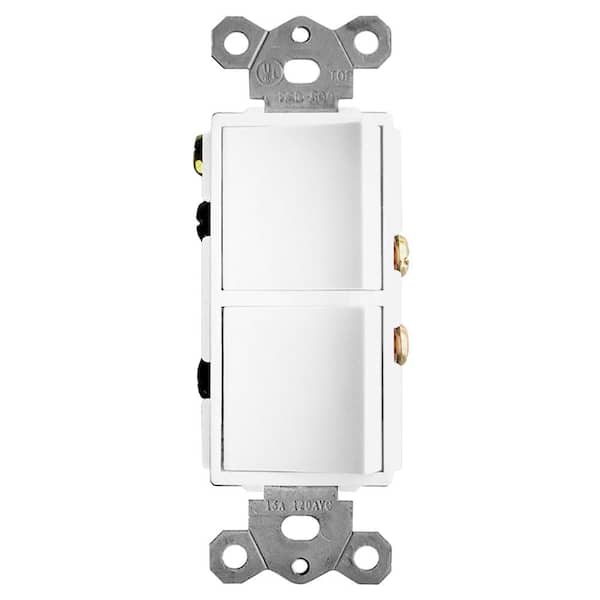 Unbranded 2-Function Rocker Combination Switch in White (120-Volt, 15 AMP(X2))