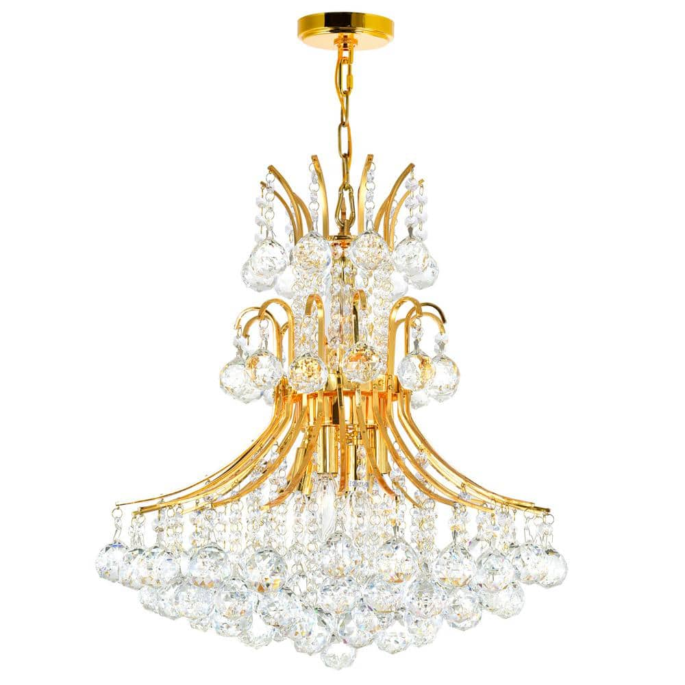 CWI Lighting Princess 10 Light Down Chandelier With Gold Finish