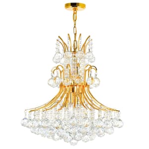 Princess 10 Light Down Chandelier With Gold Finish