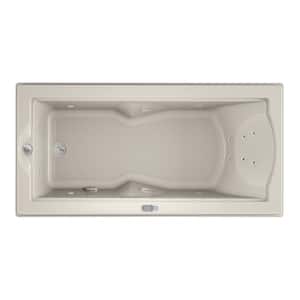 FUZION 70.7 in. x 35.4 in. Rectangular Whirlpool Bathtub with Left Drain in Oyster