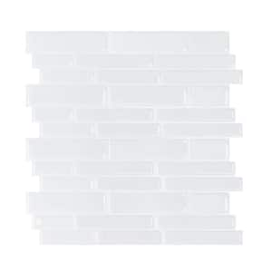 12 in. W x 12 in. L x 2 mm H Vinyl Peel and Stick Wall Tile Backsplash in White for Kitchen and Bathroom (10-Pack)