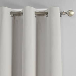 Almond Milk Solid Polyester 42 in. W x 84 in. L Grommet Blackout Curtain Panel