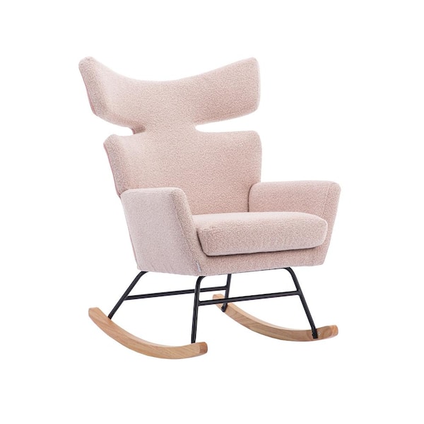 Pink Upholstered Fish Tail Comfortable Rocking Chair LL-W153967658 ...