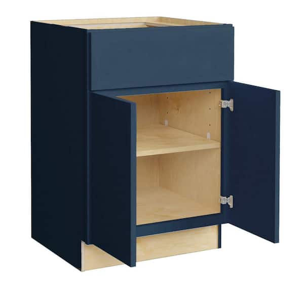 Hargrove 30 in. W x 24 in. D x 34.5 in. H Assembled Plywood Base Kitchen Cabinet in Vessel Blue with Soft Close