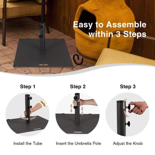 1 2 patio umbrella base | 55 lbs, Fits 1.5" Poles, Heavy-Duty Steel | Commercial Grade Move your shade effortlessly with this innovative patio umbrella base Plastic Patio Umbrella Base Pole