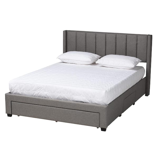 Baxton Studio Coronado Gray Wood Frame Queen Platform Bed 224