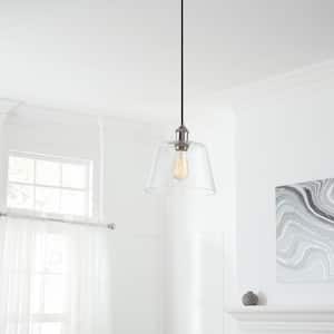 Sherman 1-Light Black Pendant with Nickel Accents