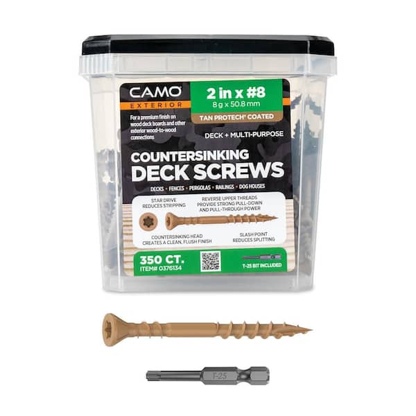 #8 x 2 in. Tan ACQ Rated Star Drive Flat Head Wood Deck Screw (350-Piece)