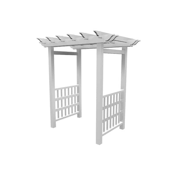 VITA 63 in. L x 91 in. H Springport Vinyl Arbor, White