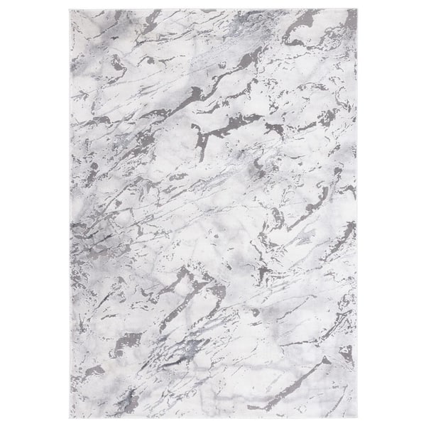 SAFAVIEH Craft Light Gray/Gray Doormat 3 ft. x 5 ft. Abstract Marble Area Rug