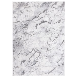 Craft Light Gray/Gray 5 ft. x 8 ft. Abstract Marble Area Rug