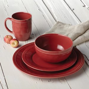 Cucina 16-Piece Casual Cranberry Red Stoneware Dinnerware Set (Service for 4)