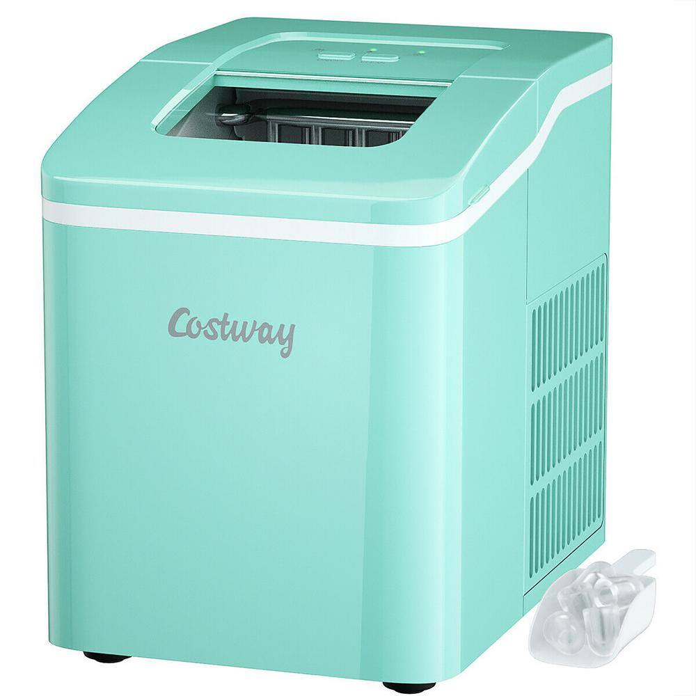 Costway 9 in. 33 lbs./24H Portable Ice Maker Machine Countertop Ice Cube  Maker with Scoop and Basket Black FP10078US-DK - The Home Depot