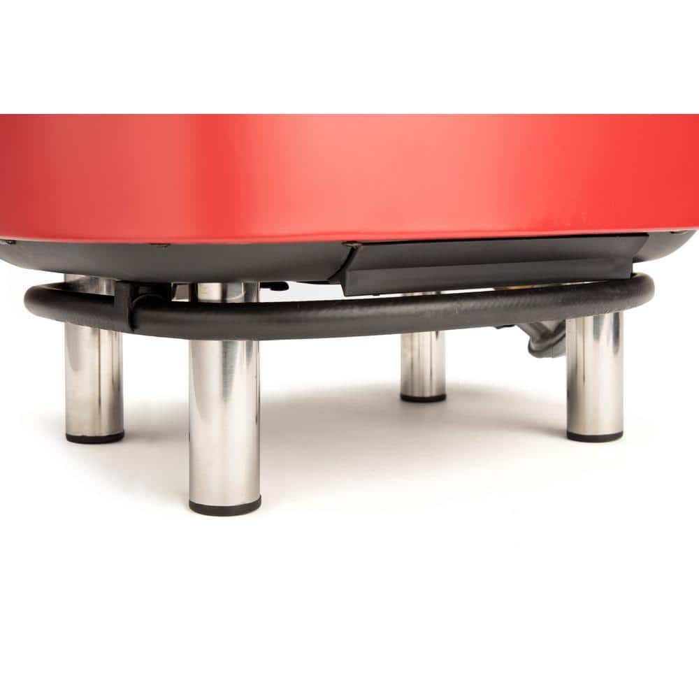 Cuisinart Red Portable Propane Gas Grill with Wooden Lid