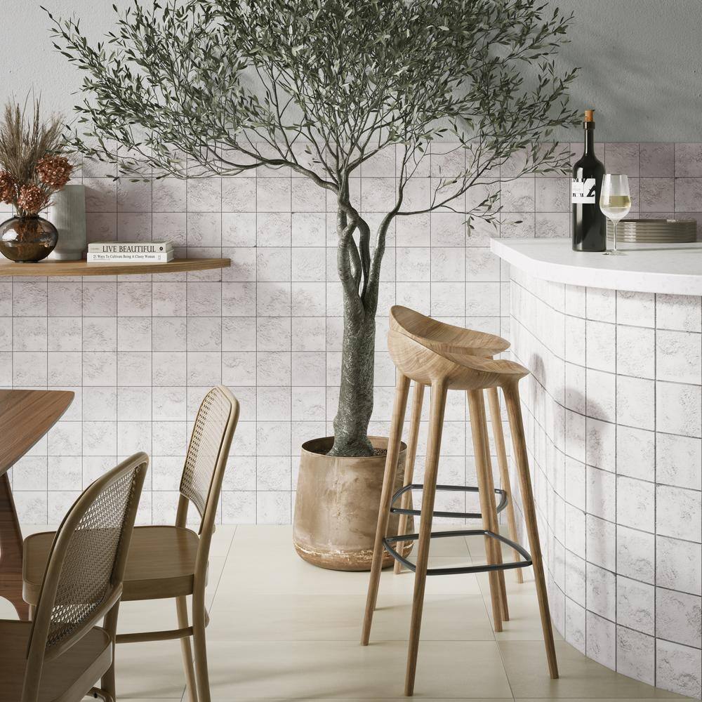 Matte White Textured Ceramic 5x5 Wall Tile