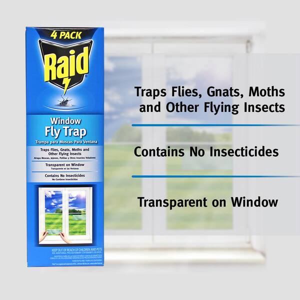 Fly Clear Window Fly Traps Bug Fly Killer Window Decal Non-Toxic,12 Pieces 