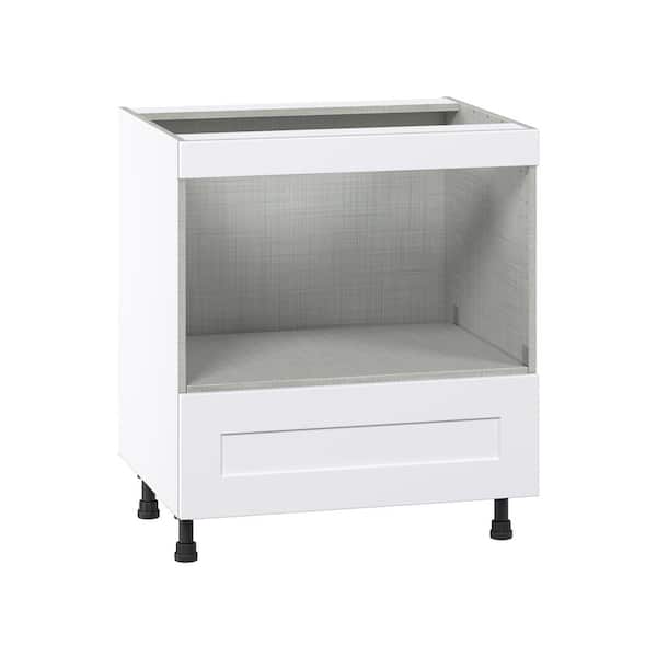 J COLLECTION Roseland 30 in. W x 24 in. D x 34.5 in. H Assembled Shaker Mircowave Base Kitchen Cabinet in Warm White