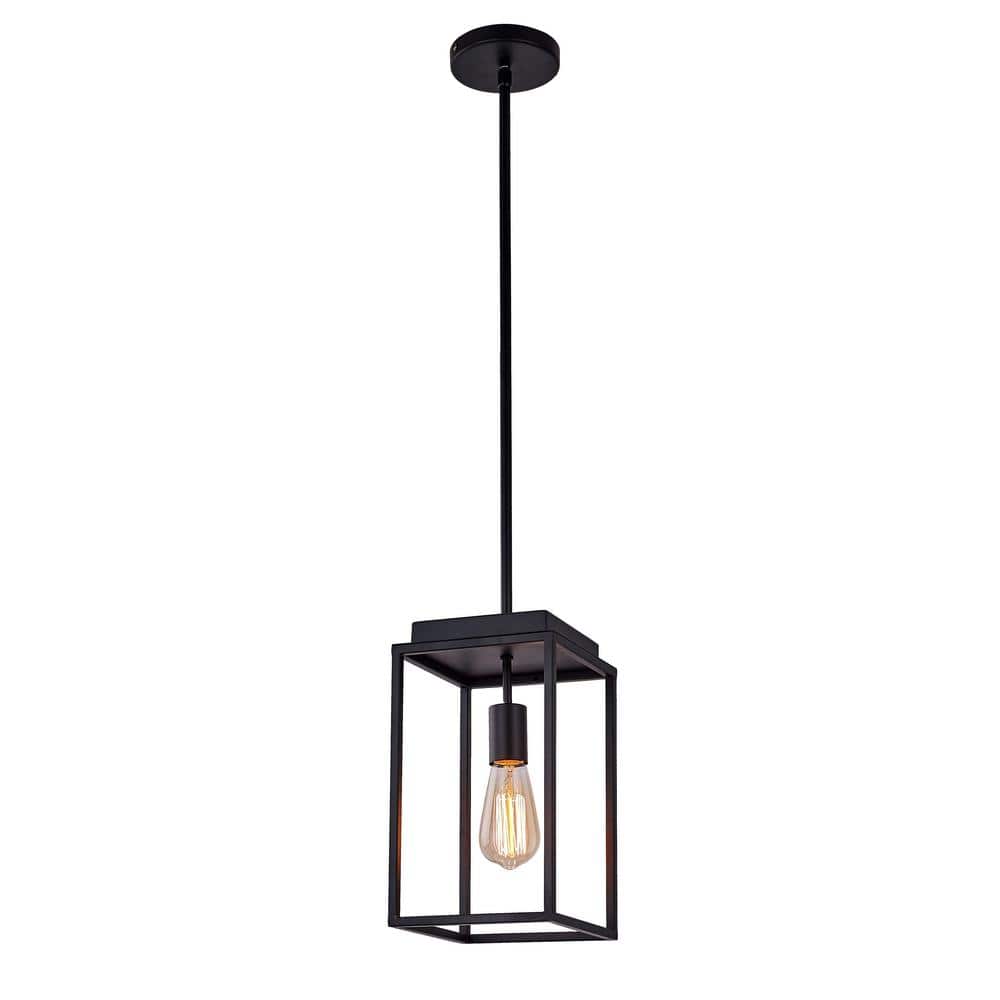 Easy Lite Display Rollins 1 Light Black Frame Mini Pendant 35266 Disr The Home Depot