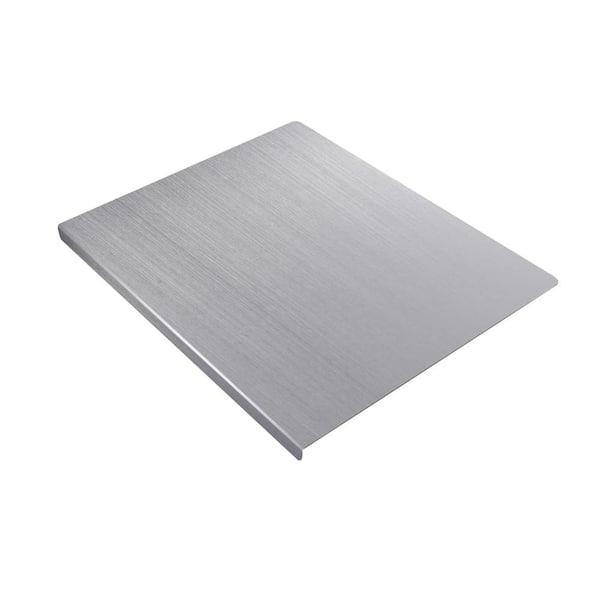 23.62 in. x 16 in. Rectangle Slate Large 304 Stainless Steel Cutting Board-With Sealed Lid and Non-Slip Pad
