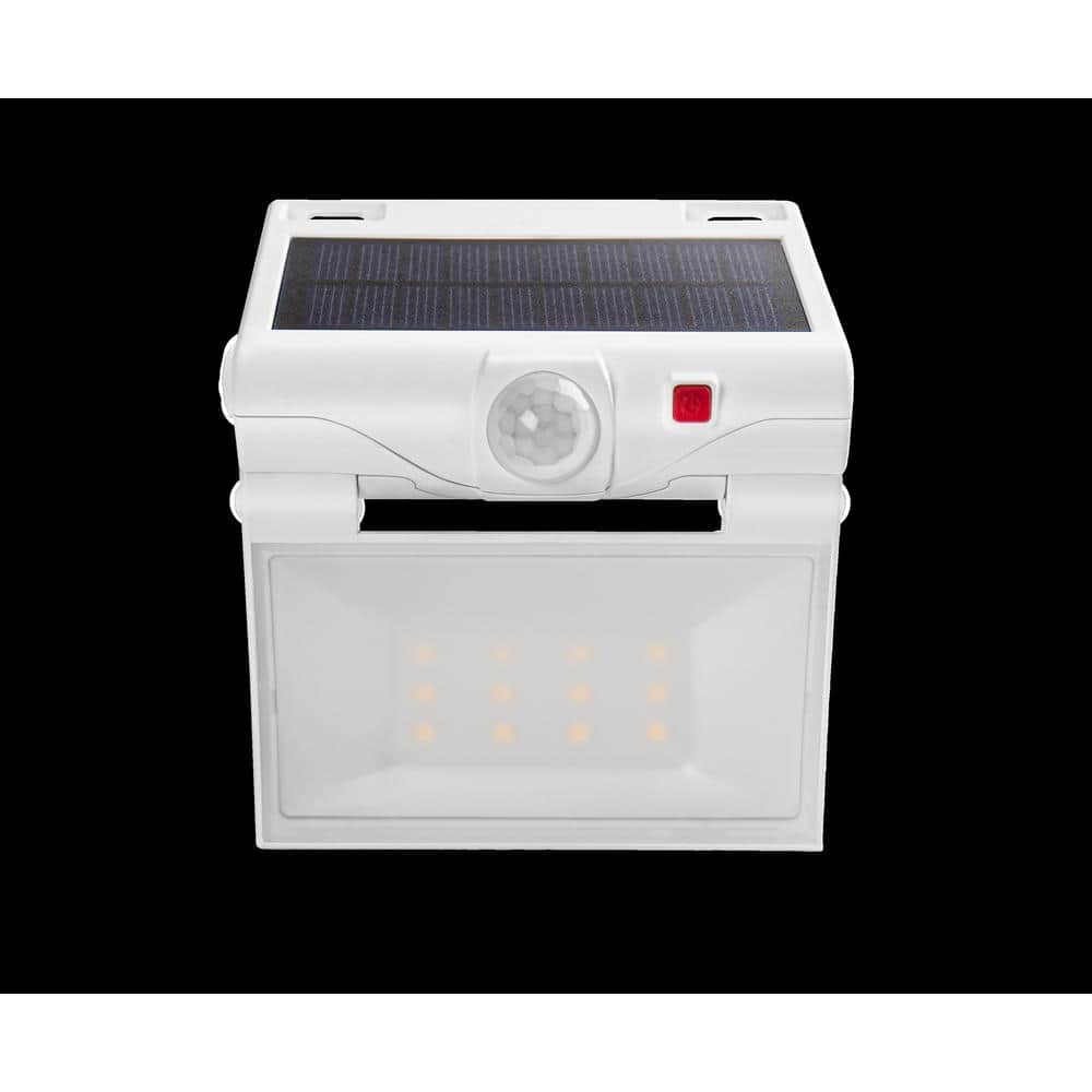 120-Degree White Motion Activated Solar Powered Outdoor 1-Head LED Security