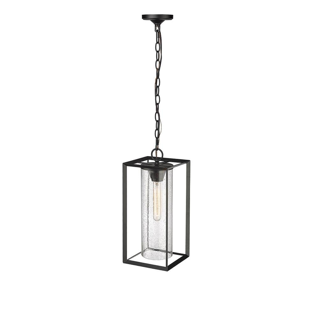 Wheatland Elegance 17" Powder Coat Black Outdoor Hanging Lantern