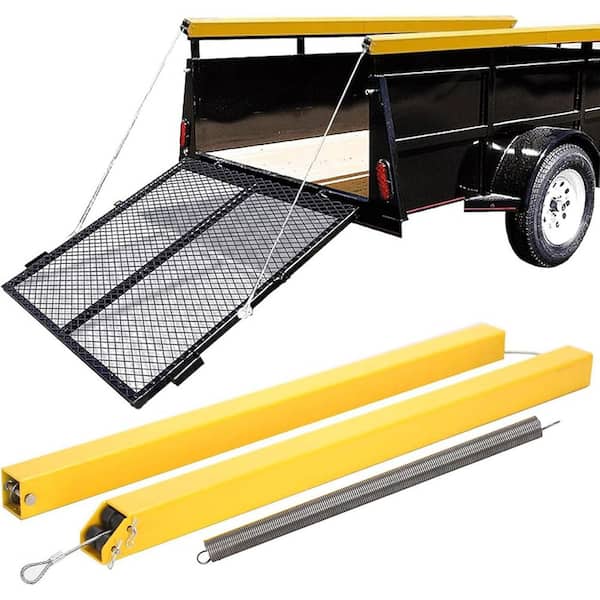 Tailgate Utility Trailer Gate Liftgate Ramp Lift 2-Sided Lift Assist System Fit for Open Trailers Tailgate Yellow