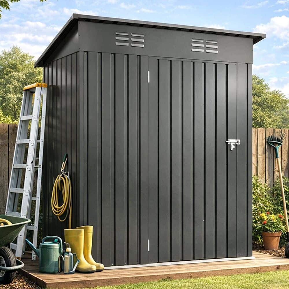 ToolCat 5 ft. W x 3 ft. D Metal Shed with Pitched Roof and