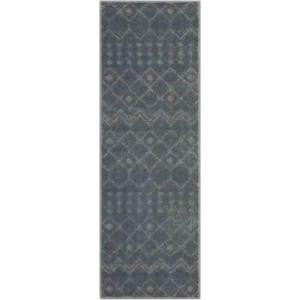 Shag Carpet Dark Gray 2 ft. x 8 ft. in Polypropylene Area Rug