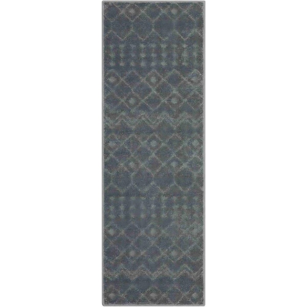 GlowSol Shag Carpet Dark Gray 2 ft. x 8 ft. in Polypropylene Area Rug